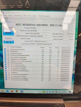 WD Red WD80EFAX 8TB NAS Disco Duro HDD SATA 6Gb/s 3.5" 256MB Cache