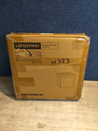 SONGMICS Puff Almacenaje 38 cm, Baúl de Almacenaje