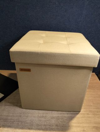 SONGMICS Puff Almacenaje 38 cm, Baúl de Almacenaje
