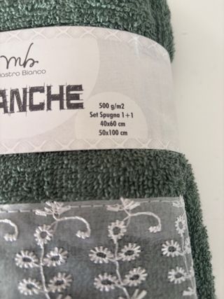 Set Asciugamani Verde 500g cotone