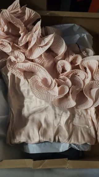 Vestido fiesta Zara rosa flores talla XS