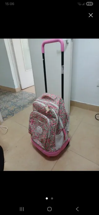 Mochila con ruedas y tirador extensible