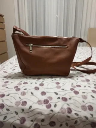 Bolso patchwork piel marrón y amarillo