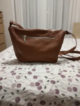 Bolso patchwork piel marrón y amarillo