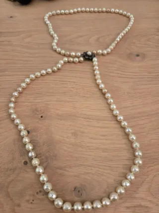 Collar Perlas Imitación Plata