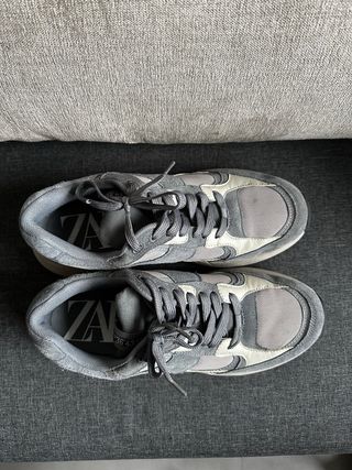 Zapatillas Zara Mujer Talla 41 Gris/Blanco