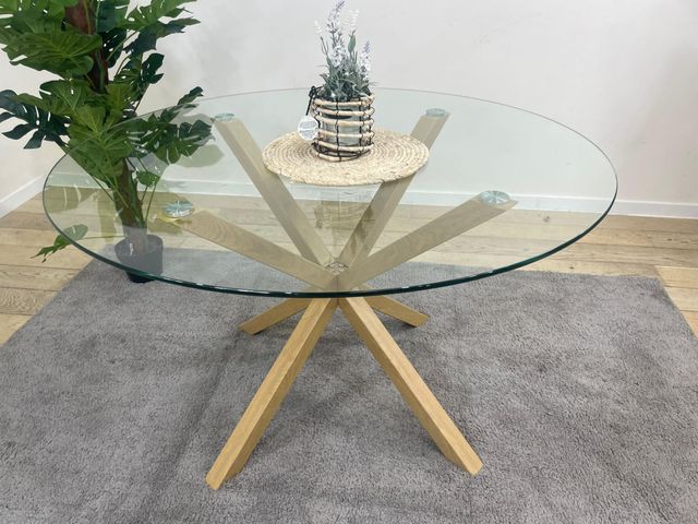 Mesa Redonda de Cristal Templado 120cm.