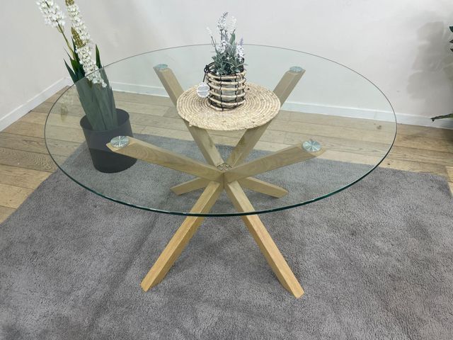 Mesa Redonda de Cristal Templado 120cm.