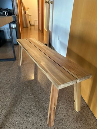 Mesa plegable IKEA madera c/ sillas y banco madera