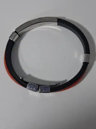 2 Pulseras Cuero y Acero Hombre