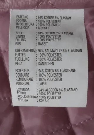 Giacca rosa con pelliccia di coniglio