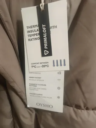 Chaqueta Oysho Primaloft nueva