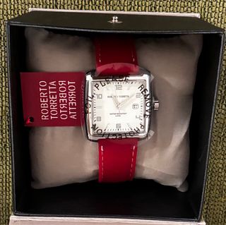 Reloj Roberto Torretta Cuadrado Correa Roja