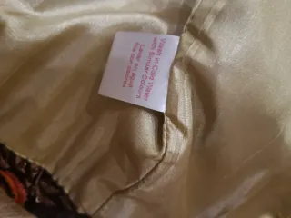 Abrigo largo bordado marrón y naranja