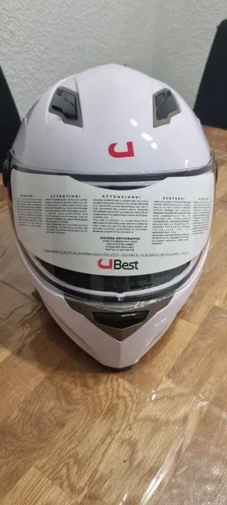 Casco integral moto blanco