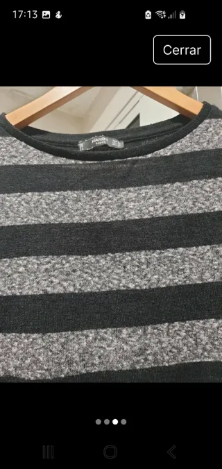 Jersey Mango rayas gris y negro.