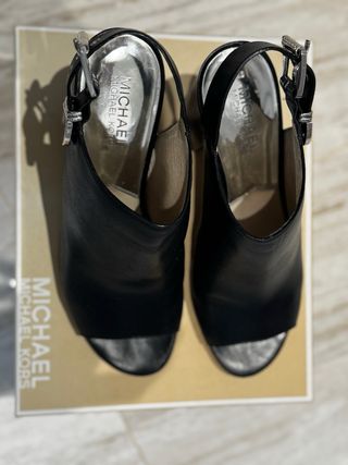 Sandalias Michael Kors Mujer Tacón Hebilla Negra