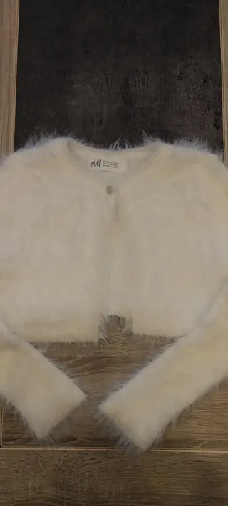 Chaqueta corta H&M niña blanca talla 4-6