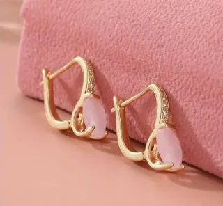 Pendientes Vintage Chapado Oro Rosa Circonitas