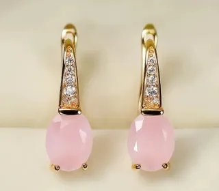 Pendientes Vintage Chapado Oro Rosa Circonitas