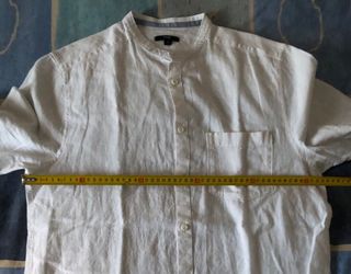 Camisa de lino Kiabi blanca manga corta