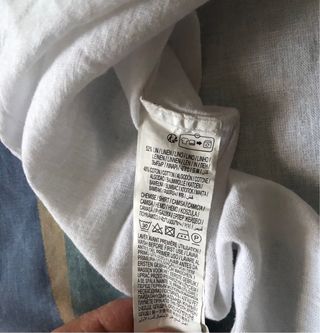 Camisa de lino Kiabi blanca manga corta