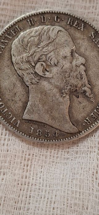 *RARE* Itália | 5 Lire Vittorio Emanuele II | 1854