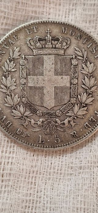 *RARE* Itália | 5 Lire Vittorio Emanuele II | 1854