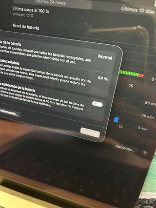 MacBook M1 PRO 14” Batería 94%.