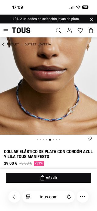 Collar o pulsera Tous azul y marrón