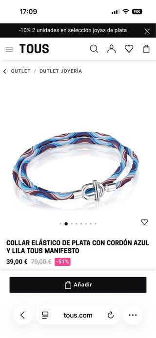 Collar o pulsera Tous azul y marrón