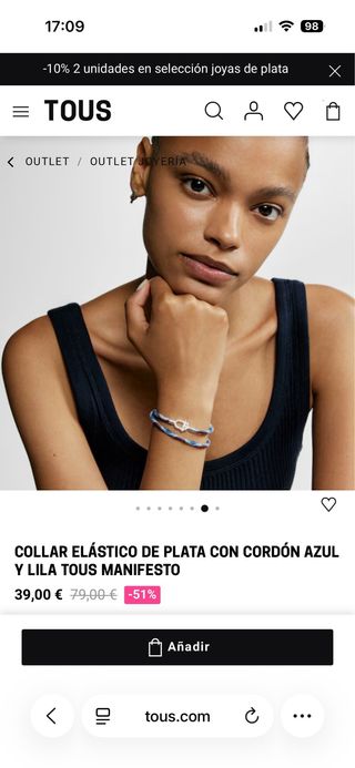 Collar o pulsera Tous azul y marrón