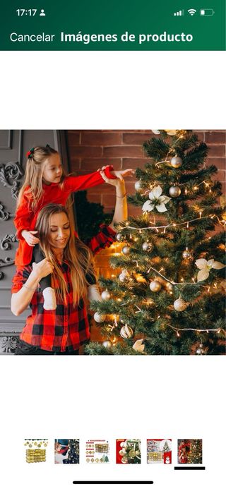 100 Bolas Navidad Doradas - 10 Diseños