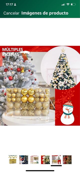 100 Bolas Navidad Doradas - 10 Diseños