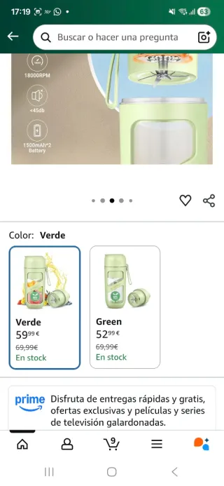 Batidora portátil para smoothies