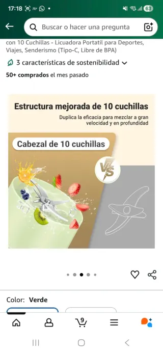 Batidora portátil para smoothies