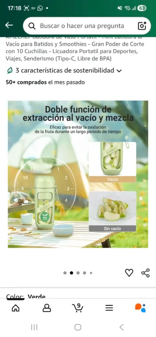 Batidora portátil para smoothies