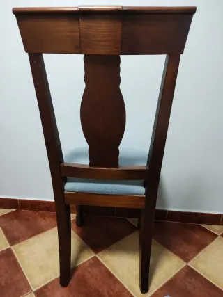 Conjunto 6 Sillas Madera Tapizadas Tela Rustikae