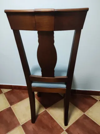 Conjunto 6 Sillas Madera Tapizadas Tela Rustikae