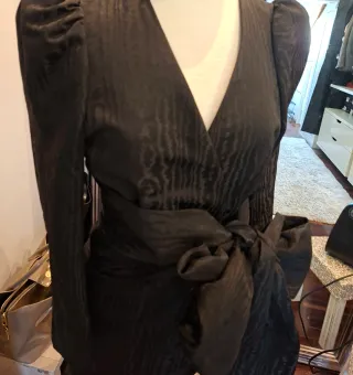 Vestido Zara Lazo Negro Talla XS