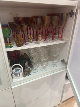 Mueble TV y Vitrina Blanco Lacado