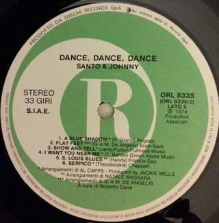 Santo & Johnny Dance Dance Dance LP 12" 33 RPM