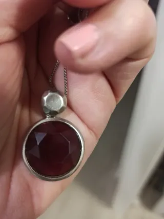 Collar antiguo plata con piedra amatista