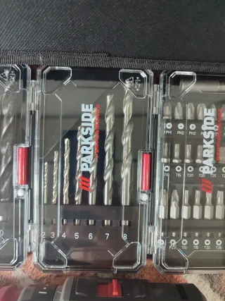 Set Taladro Parkside X12v con 2 baterías y cargado