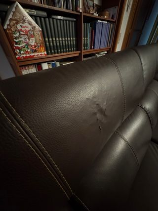 Sofá 2 plazas polipiel marrón