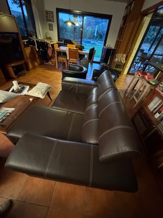 Sofá 2 plazas polipiel marrón