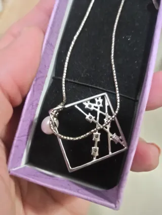 Collar de plata con perla y circonitas