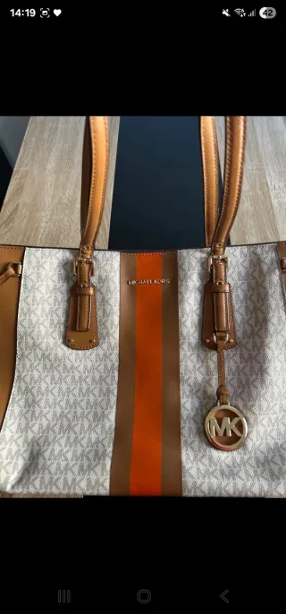 Bolso Michael Kors Blanco y Naranja