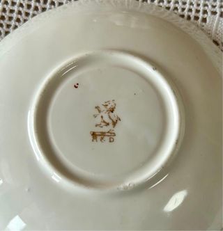 Trio da tè antico in porcellana