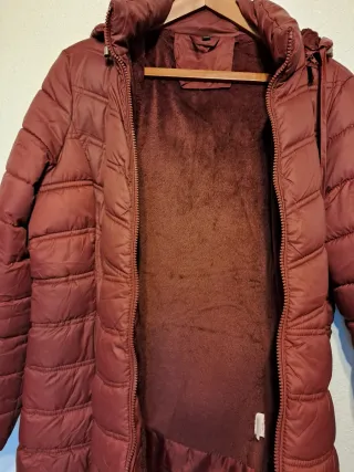 Chaqueta larga acolchada granate XXL